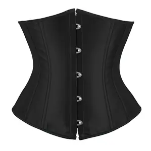 MILALEE Women's Underbust Corsets for Women Black Corset Top Waist Trainer Fashion Bustier Corset Halloween Gothic Party Outfit 7055-T1