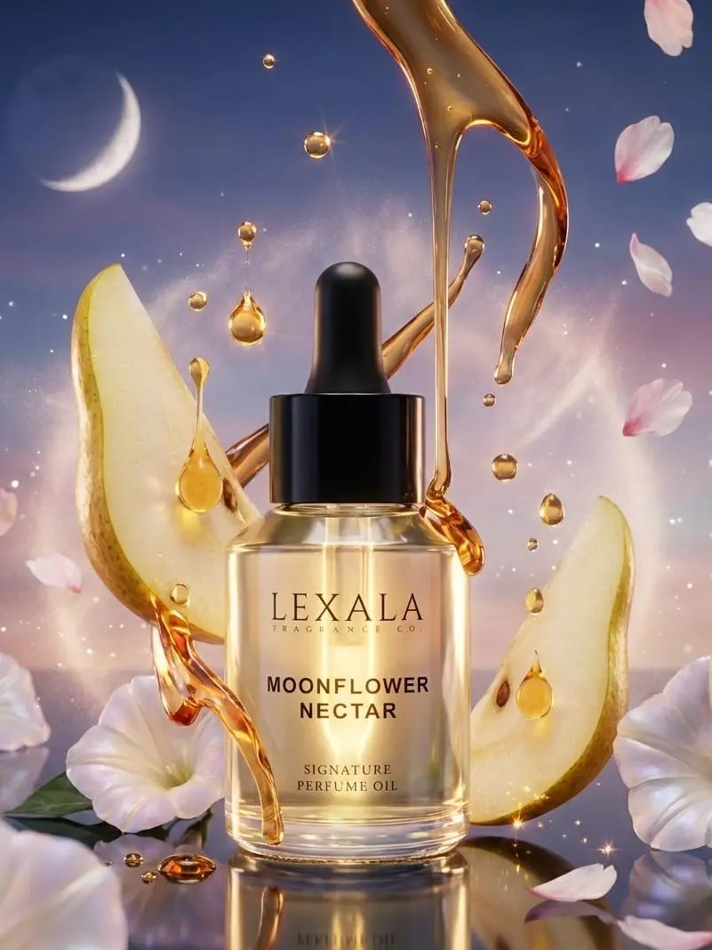 Moonflower Nectar Perfume Oil - 30 ml - Women's Fragrance Oil - Pear - Agave - Rose - Marine - Cherry Blossom - Powder - Dark Musk - Amber