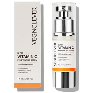 Super Vitamin C Serum for Face: Age-Defying, Moisturizing, Original Vitamin C Face Serum for Wirnkles, Mature Skin, Firms, Smooths with Niacinamide, Collagen Peptides All-In-One Formula 1 Fl Oz