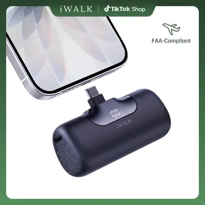 iWALK 5th Gen Mini Plug-in Power Bank 5500mAh 22.5W USB-C Fast Charging with SenseForce Tech Smart LED Display for iPhone Android Travel Use summervibes tiktokshopspringglowup - Digital, Usb Battery Adapter, Charger summerwins,summerwins