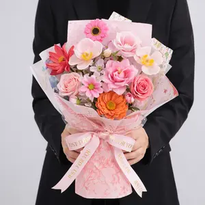 Riddsee Soap Flower Bouquet Gift Set for Special Occasions with Scented Soaps and Paper Wrapped Handmade Bouquets 16.1 Inches Tall 9.8 Inches Wide Ideal for Birthdays Anniversaries Valentine's Day Mother's Day Graduations Housewarmings Baby Showers