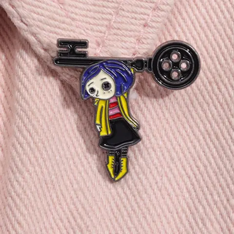 Coraline & the Secret Door Horror Fantasy Animated Movie Enamel Pin, Cartoon Anime Character Alloy Brooch, Lapel Backpack Badge, Fashion Jewelry Accessories, Gift for Friends, Enamel Lapel Pins