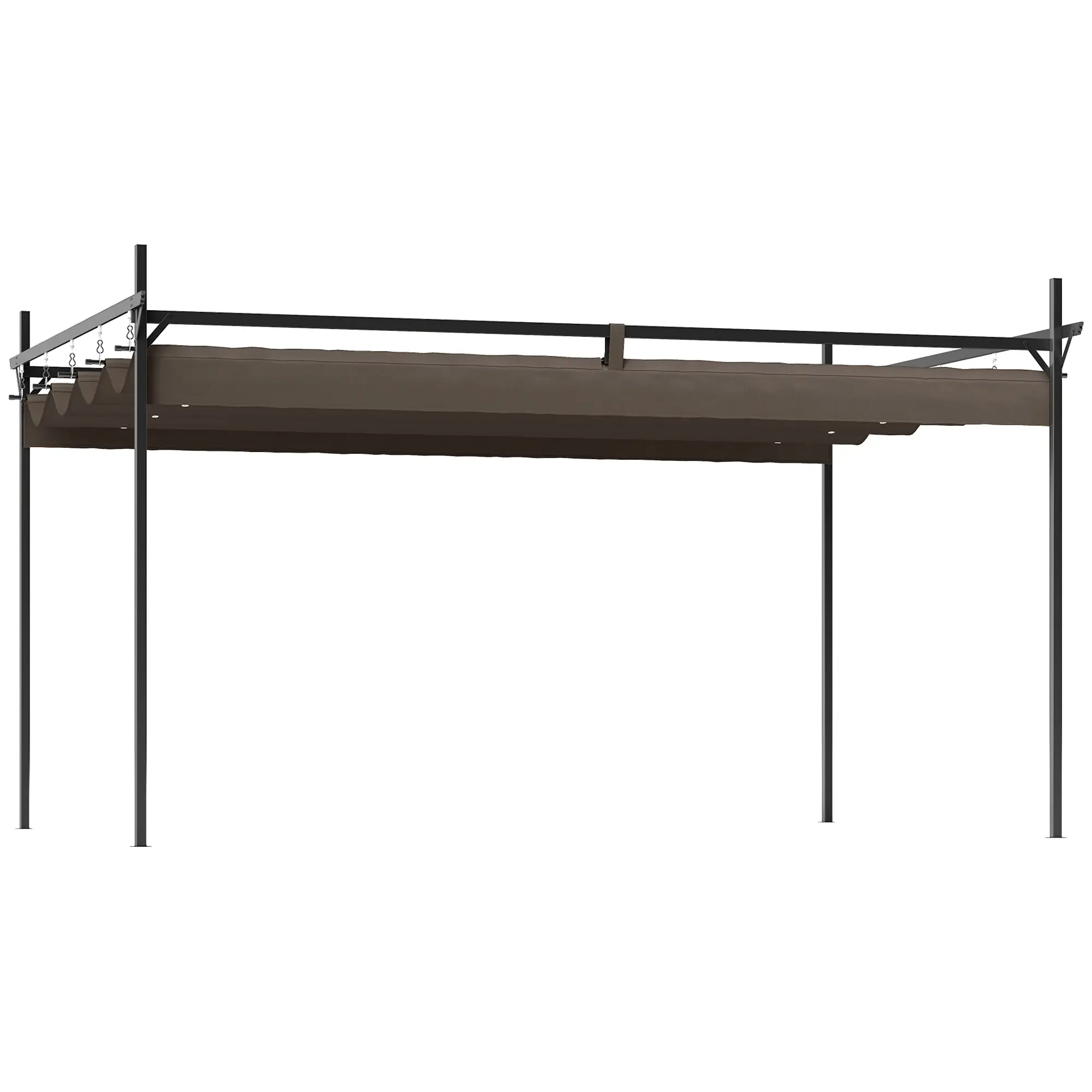 Outsunny 10' x 13' Retractable Pergola Canopy with Stronger Metal Frame, Outdoor Pergola Sun Shade Shelter for Garden, Patio, Backyard, Deck, Brown