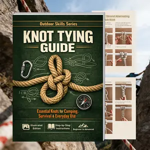 Knot Guide Book, 40-Page Rope Knot Manual, Outdoor Skills Series, Portable 5.9x8.2 Inches, Illustrated Step-By-Step Instructions, User-Friendly
