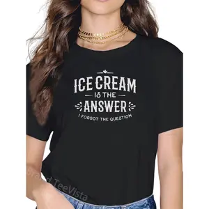 100% Cotton Ice Cream T Shirt Ice Cream Is The Answer T-Shirt