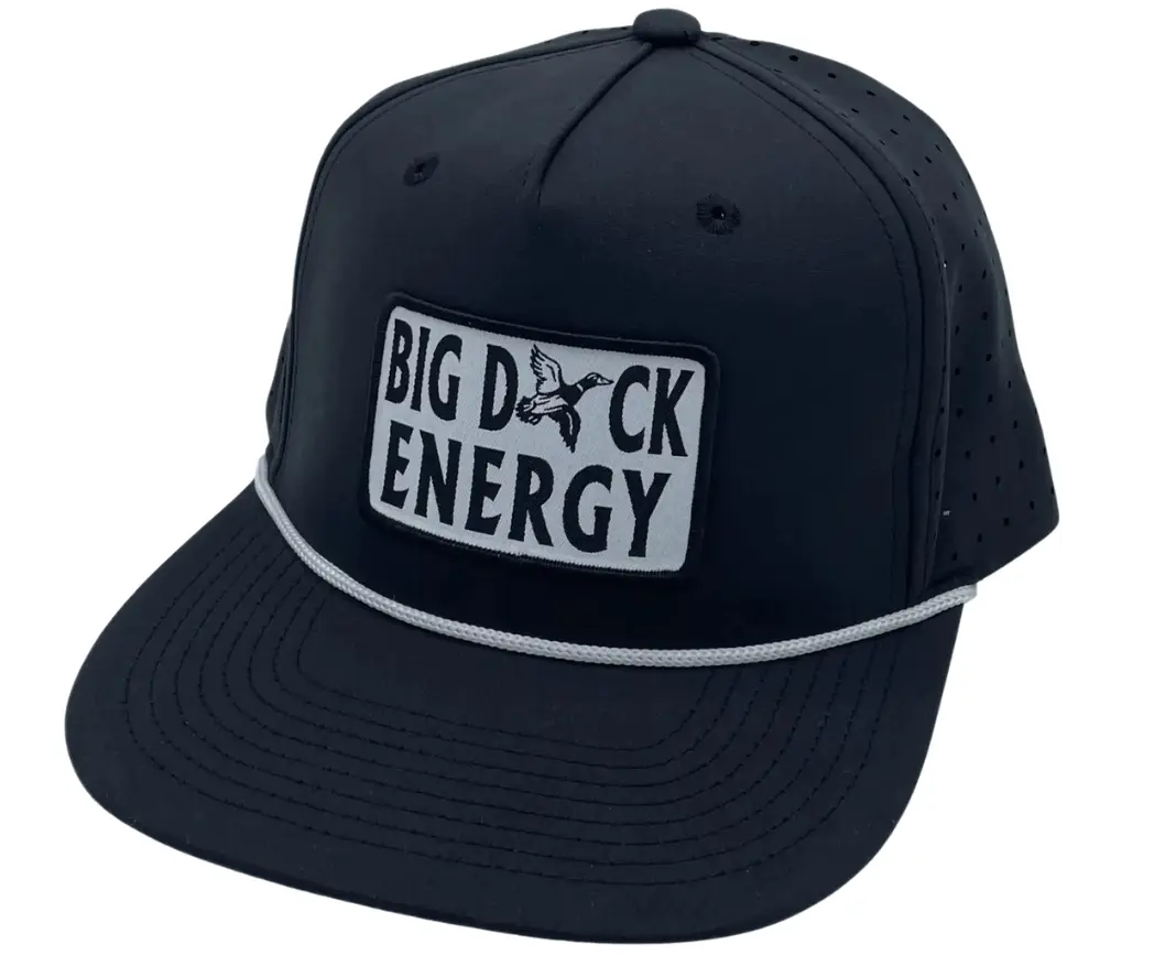 Low Country Comfort Co Adjustable Snapback Trucker Hat - Big Duck Energy Black Patch, Black Logo, Casual, Backwoods, Black Logo Hats