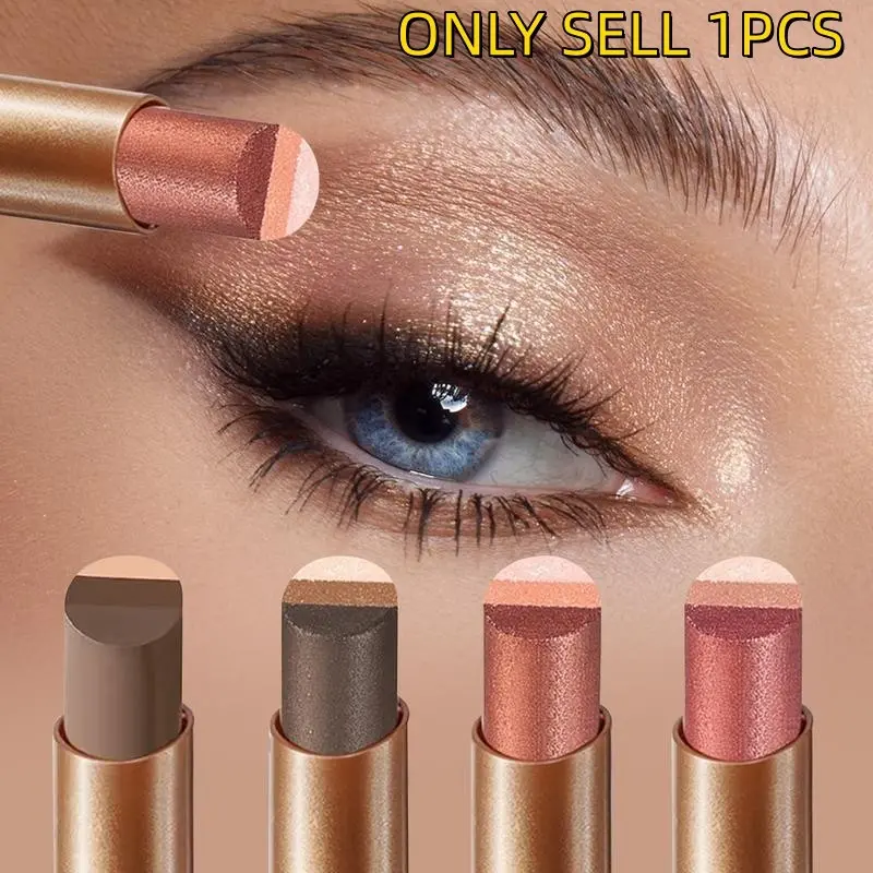 3-in-1 Easy Eyeshadow Stick for Beginners,SmudgeProof in Seconds, One-Stroke Application,Creamy Shimmer Trio Eyeshadow Stick Waterproof Longwear Liquid Eyeliner Color Changing Lip Oil Trio Waterproof Shiny Diamond Eyeshadow