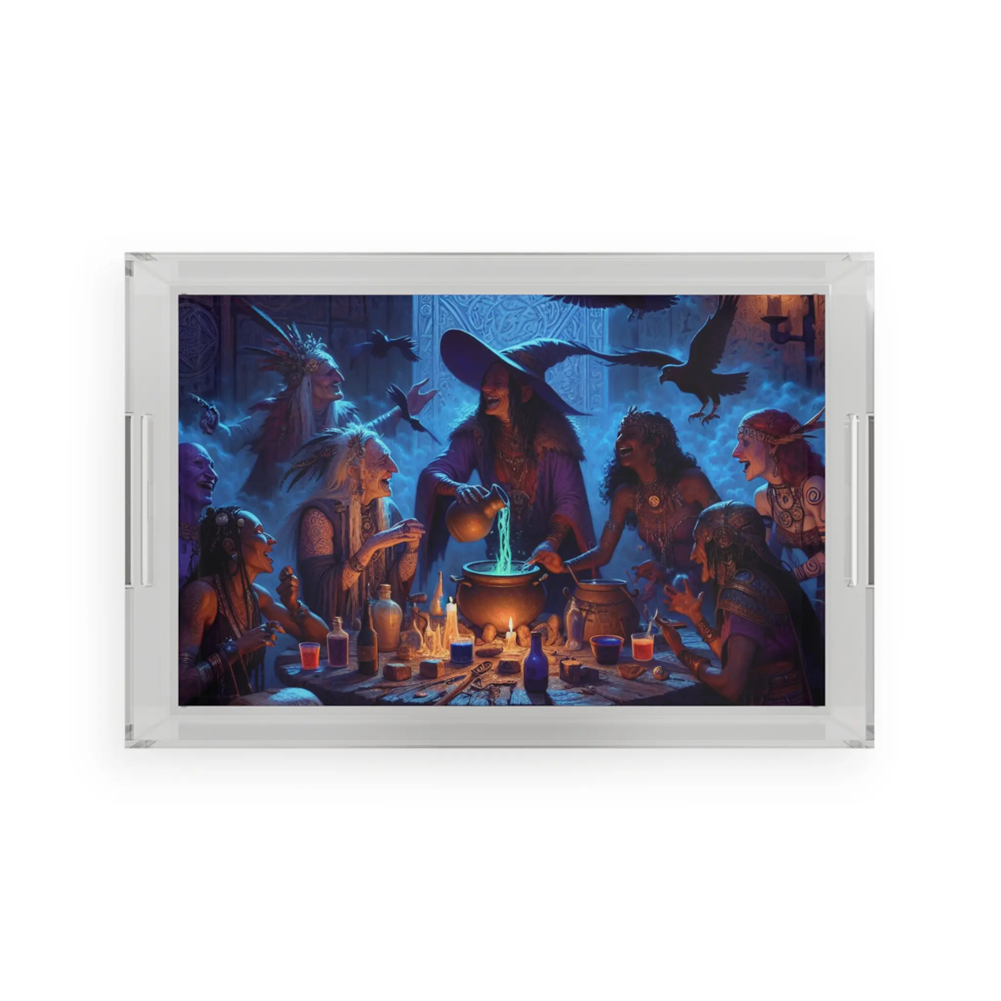 Magical Acrylic Serving Tray for Entertaining, Witch-Themed Decor, Kitchen Gifts, Halloween Home Decor, Serving Platter