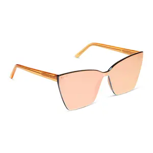 DIFF Goldie Oversized Cat Eye Sunglasses Mirrored Lens