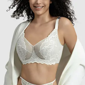 WMBras Mermaid Scales Lace Underwire Bra Plus Size Unpadded Full Coverage Bra  Floral  Sheer Comfort Fit