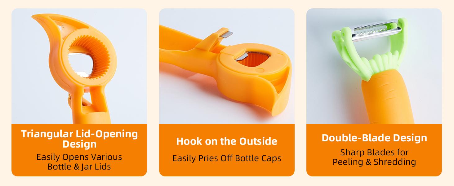 7 in 1 Multifunctional Fruit and Vegetable Peeler Can Opener Bottle Opener Double Blade Grater Kitchen Gadget