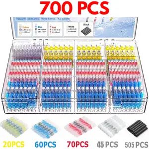 Car Heat Shrink Butt Crimp Terminal Kit, Car Accessories, Car Stuff, Waterproof Solder Seal Electrical Connector for Summer, Car Essentials, Car Heat Shrink Connector, Car & Boat Repair Tools For Automotive & Marine Wiring