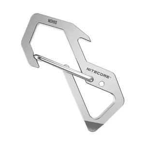 Nitecore NSH10 Titanium Carabiner EDC Multi-Tool, Durable Hand Tool for On-the-Go Tasks, Edc Multi Tools