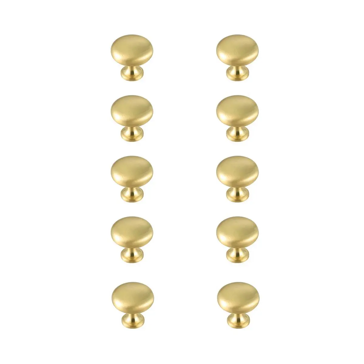 Elegant Decor  1.2 in. Dia. Cadon Multipack Mushroom Knob, Brushed Gold - Pack of 10