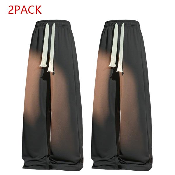2PACK Men's Oversized Wide Leg Sweatpants  Trendy Drawstring Streetwear Pants, Comfy Lounge & Gym Track Pants