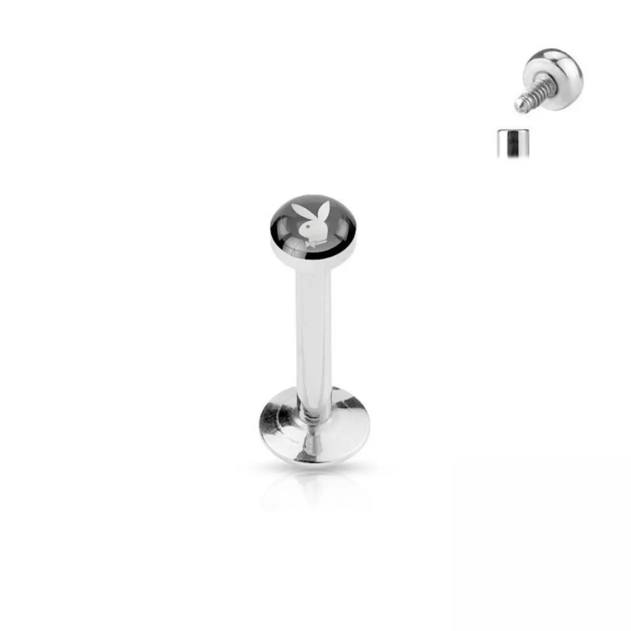 Playboy Bunny Logo Internally Threaded Labret 16g 8mm