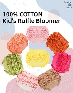 8-Pack Assorted Colors Ruffle Bloomers Pure Cotton Underwear for Summer Dress Breathable Infant Diaper Cover for Girl Soft Boxer Briefs Children's Clothes Birthday Gift Toddler Kid's Undies 100 DAY'S Gift Photograpy Clothes for Baby Girl