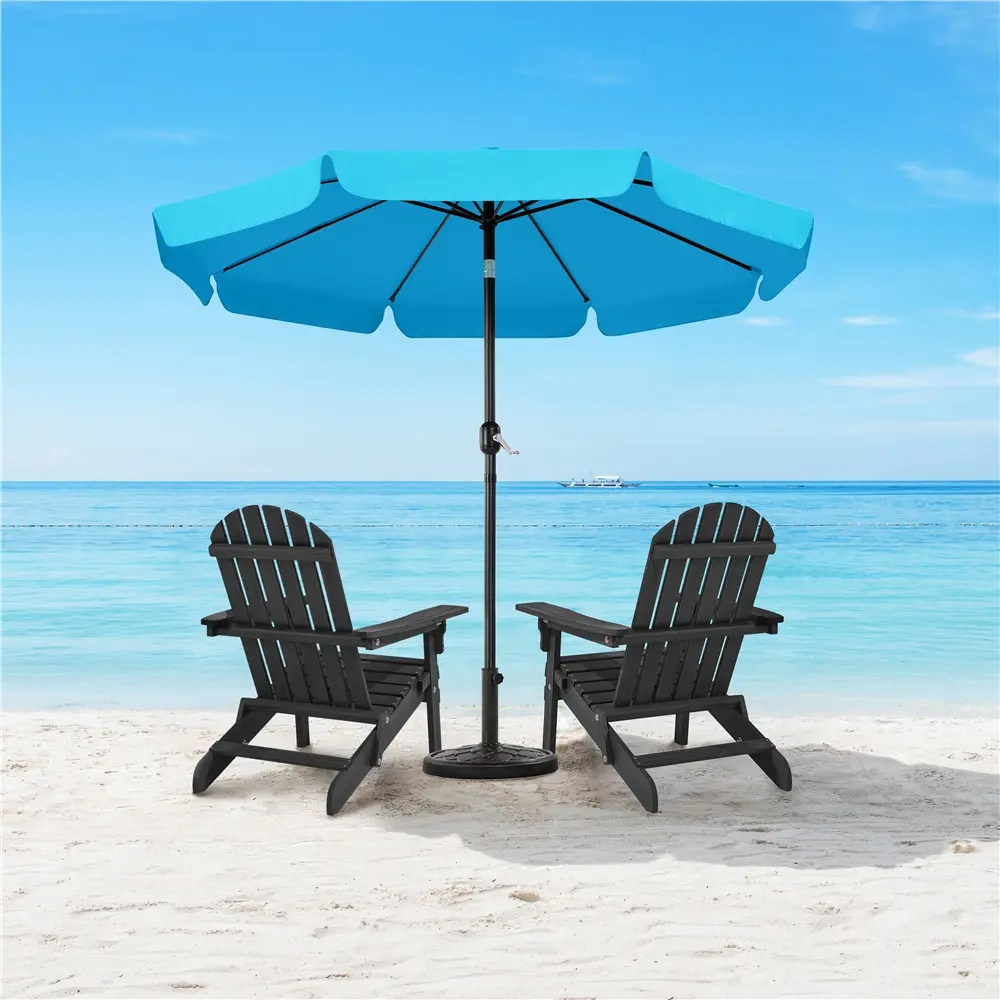 Yaheetech 9ft Outdoor Crank-Operated Uv Umbrella - Classy Patio Umbrella with Push-Button Adjustable Tilt Canopy, 180g Polyester Fabric, 8-Rib Design, 1.5in Pole, 12.5 lb, Sun Protection for Sunny Days Watch Party, Garden, Deck