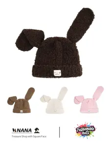 Original design, fashionable and trendy rabbit ear hat with design sense, a warm hat suitable for wearing in autumn and winter (suitable for people of all ages).