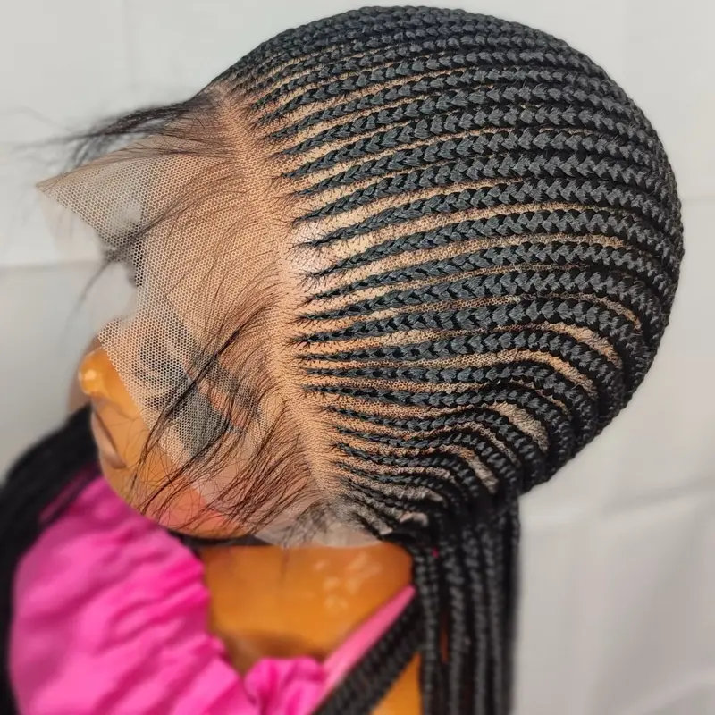 Full lace Grade A all back back cornrow braided wig for black women