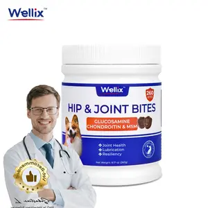Wellix 260-Count Dog Hip and Joint Chews, Joint Supplement with Glucosamine Chondroitin MSM, Hip & Joint Pain Relief for All Breeds