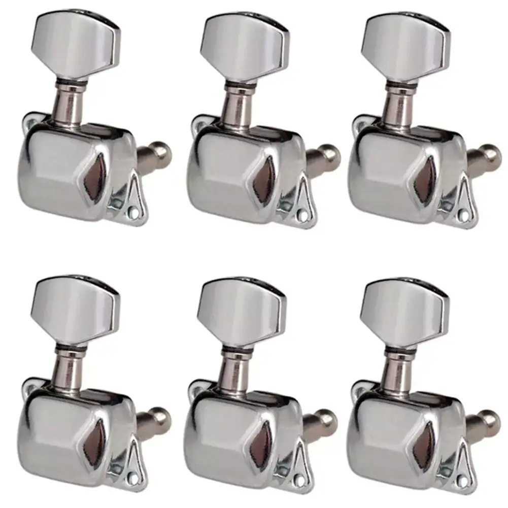 6 x Guitar Machine Heads, 27.5x43mm Semiclosed Zinc Alloy Tuning Peg Keys, Replacement Accessories for Electric Guitars, Musical Instrument Parts, 27.5 X 43Mm, 6 X Guitar Machine Head