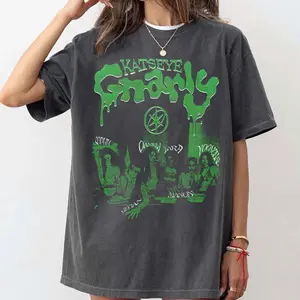 KATSEYE 'Gnarly' Slime Font Tee, Vintage Style K-Pop Group Shirt, 90s Bootleg Aesthetic Merch, Crew Neck T-Shirt, Short Sleeve, Unisex Vintage Top, Streetwear Style