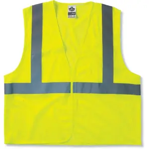212 MAIN Class 2 Super Economy Hi-Vis Workwear Safety Vest - Lime, Mesh Fabric, Hook & Loop Closure, Sizes: Large, 4XL, 5XL