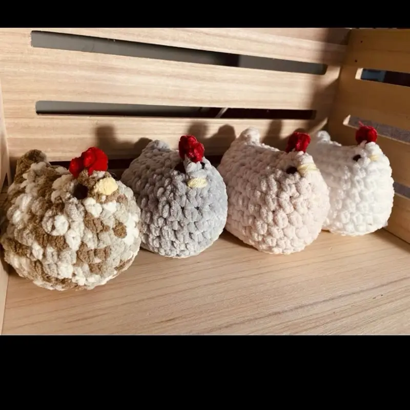 Cute Crochet Chicken Plushies | Handmade Farm Animal | Cottagecore Gift Idea
