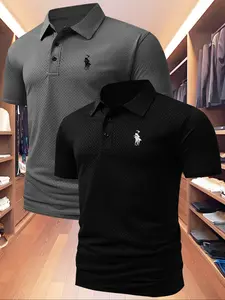 Men's Summer Polo Shirt, Casual Fitted Short Sleeve, Quick-Dry Fabric, Outdoor Sports & Leisure Wear, Birthday Gift Idea