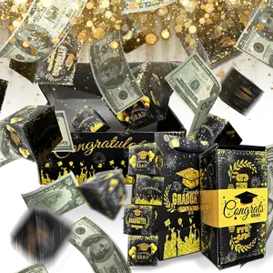 For the Class of 2026: Graduation Surprise Explosion Gift Box – Funny Pop-Up Cash Money Case for Her, Him, Preschool, High School & College. DIY Novelty Luxury Folding Bouncing Money Box
