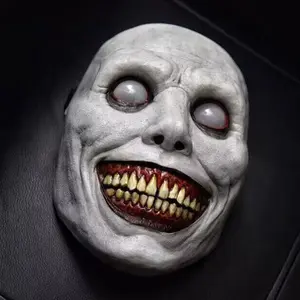 Halloween Mask, Scary Flexible Demon Mask with White Eyes, Costume Accessories for Halloween Party, Cosplay, Costume Party, Realistic Masks, Hyper Realistic Mask