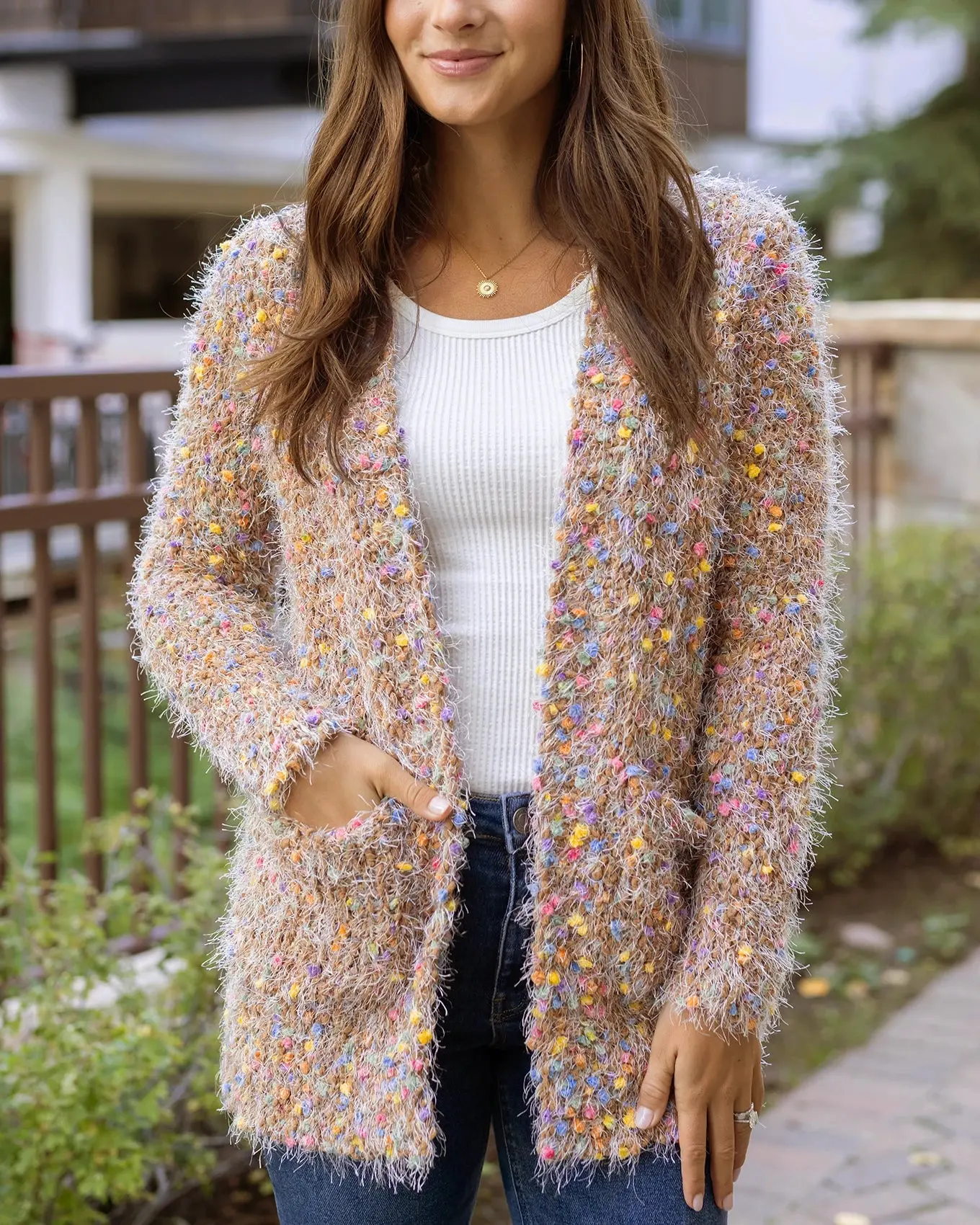 Wubby Caramel Confetti Cardi - FINAL SALE