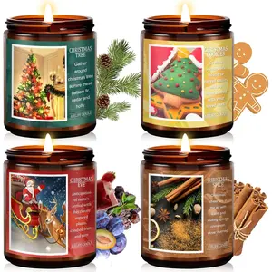 Christmas Candle Set | Scented Candle Gift Set, Christmas Tree/Cookies/EVE/Spice, Christmas Scented Candles for Home - Christmas Candle Gift Set for Women and Men