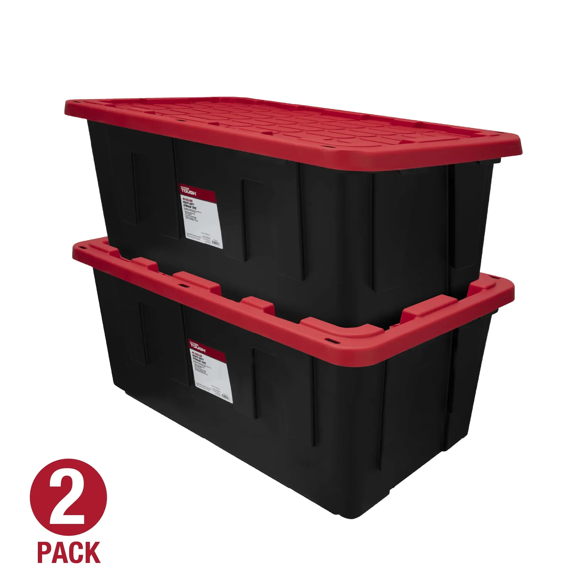 Heavy Duty Storage Bin 2 Pack, Extra Large Plastic Storage Container with Snap Lid, Garage, Basement & Home Organization, Stackable Storage Tote