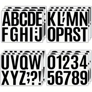 12Sheets 4 Inch Mailbox Numbers Stickers for Mailbox,Large Self Adhesive Vinyl Letters Numbers Kit, Signs, Window, Door, Cars, Trucks,Address Number, Lockers (4 Inch, Black)