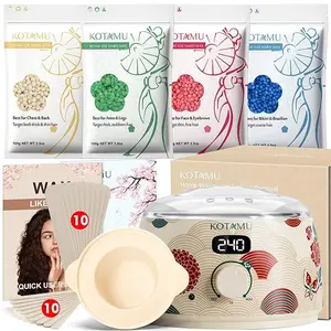 KOTAMU All-in-One Waxing Kit with Digital Warmer for Full Body & Sensitive Skin Hair Removal Includes Silicone Pot Flawless Gentle Waxing for Women Men Home Salons Flawless