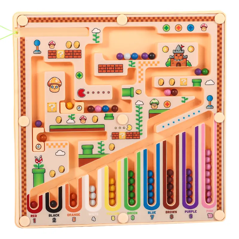 Magnetic Maze Ball Puzzle Toy for Kids, Montessori Puzzles Gift, 2-In-1 Educational Game, Enhances Focus & Early Learning, Baby Developmental Gift, Maze Board