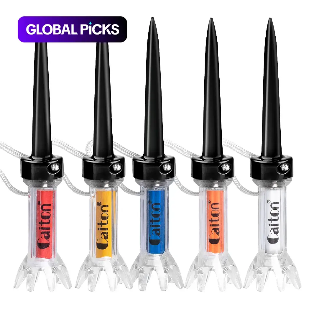 Caiton 5-Piece Magnetic Golf Tee Set with 360° Bounce Technology, Available in 3 Sizes, Golf Accessories, Golf Gear, Durable Plastic Golf Tees for Enhanced Accuracy and Performance #GLOBAL PICKS