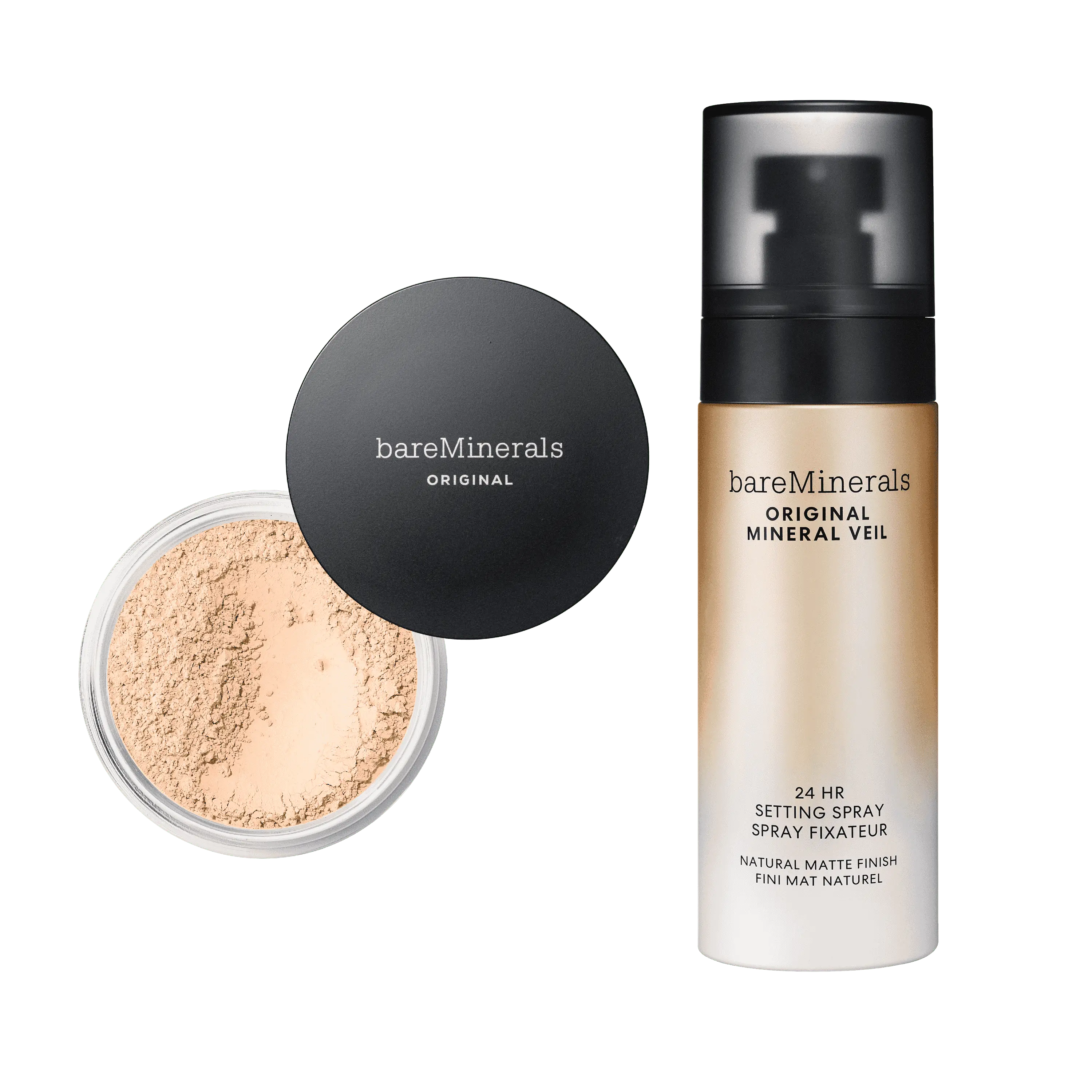 bareMinerals Original Loose Powder Foundation SPF 15 & Mineral Veil 24HR Setting Spray Duo for Matte Finish & Oil Control bareMinerals Original Loose Powder Foundation SPF 15 & Mineral Veil 24HR Setting Spray Duo for Matte Finish & Oil Control