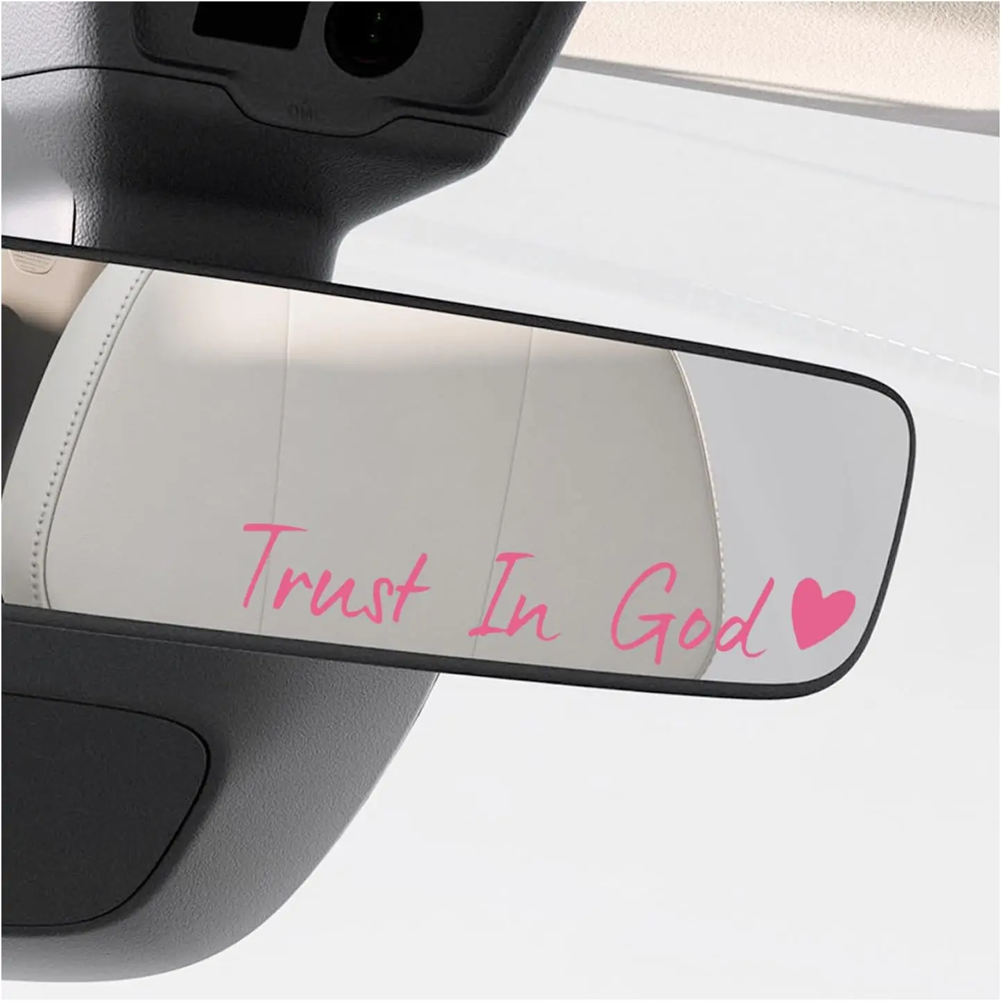 4 count Trust in God Rearview Mirror Sticker, Christian  Stickers Self Affirmations Vanity Mirror Decal, Auto Window Vinyl  Cute Religious Affirmation Decor for Women ()