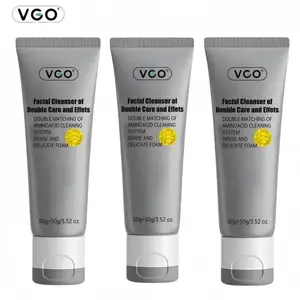 VGO Facial Cleanser of Double Care and Effets 50g All types of skins Cleanse and moisturize-A Cleansing Skincare Gentle Charcoal Coconut Daily vgo essence deoiling basedcleanser