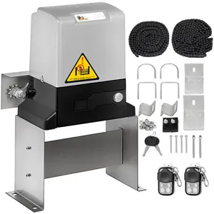Sliding Gate Opener AC1400 3100LBS Auto Gate Operator Kit With 2 Remotes, Heavy Duty Electric Drive System For Security, Fast 40ft Per Minute Move Speed, Residential & Commercial Rolling Driveway Gate Motor, Easy Install