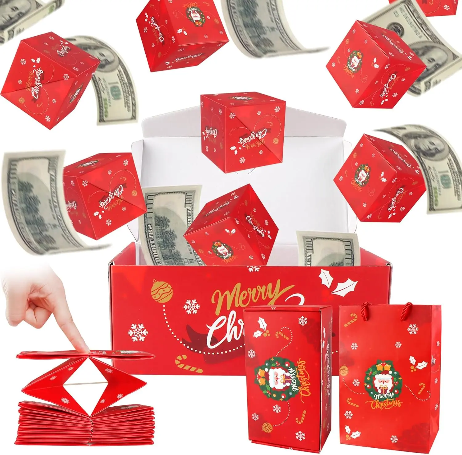 Festival 10 Bounces Surprise Gift Box Toys, Explosion Unique Folding Bouncing Gift Box for Christmas/ Birthday/ Valentine's Day/ Anniversary Romantic Gift Gift Boxed