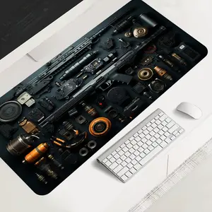 Firearms Tactical Military Gaming Mousepad, aesthetic desktop protection pad, anti-slip rubber lock edge HD printing, for computers, laptops, offices, homes, schools, gift for family and friends, Made for Gaming, Desktop Accessory