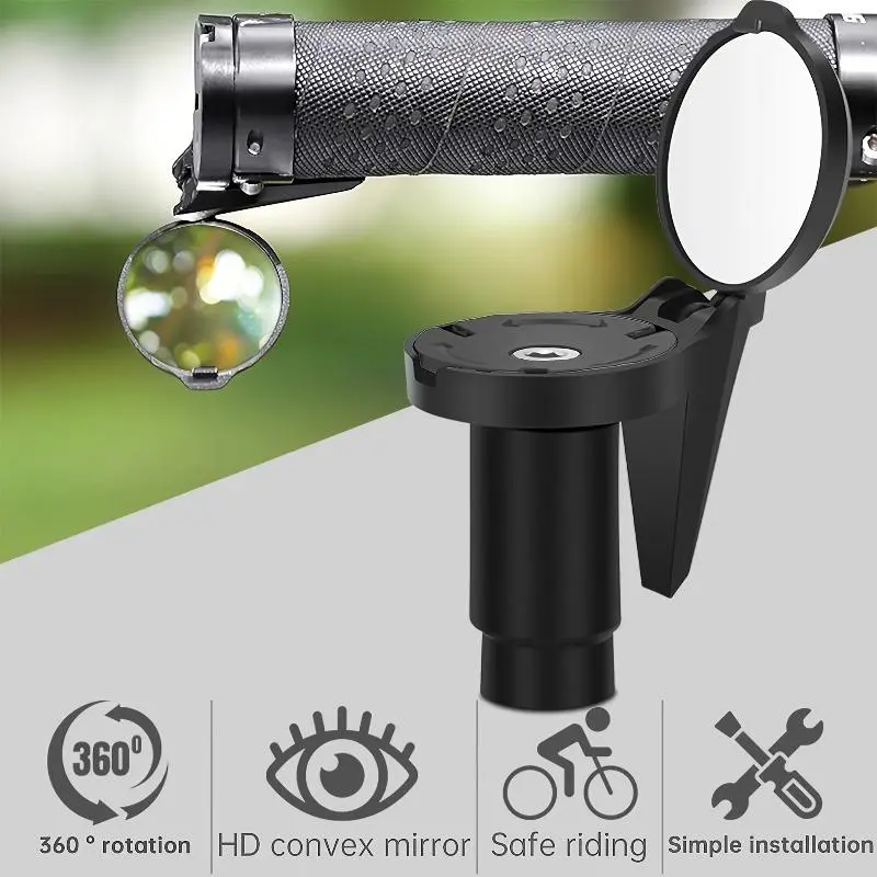 HD Convex Bicycle Rearview Mirror - Bike Mirrors, Bicycle Accessories, Bicycle Parts, for Mountain and Road Bikes with Wide Angle View, High-Definition Reflection, and Durable Construction for Safe Riding