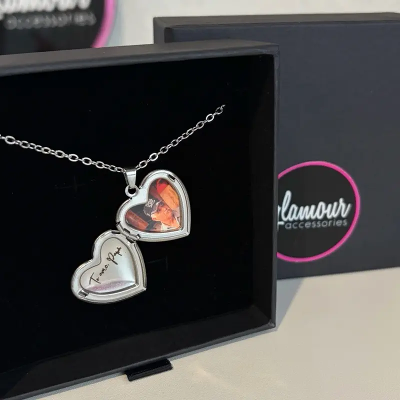 Steel heart locket