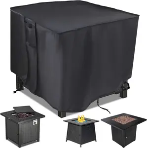 Fire Pit Cover, 28 inch Firepit Covers Square Gas Fireplace Fire Pit Table Cover for  Fire Pit- 28 X 28 inch