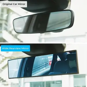 Upgrade Car Rear View Mirrors, 12.6 Inch Clip-On Wide-Angle Convex Design, Anti Glare Mirrors Reduces Blind Spots for Cars, SUVs, and Trucks