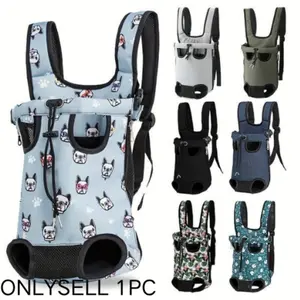 Portable Pet Backpack for Cats & Dogs, Adjustable Straps, Ideal for Hikes, Inner Safety Clip Prevents Escapes, 1pc Travel Gear